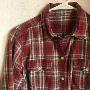 Red and Teal Western Snap Button Cotton Western Cowgirl Shirt